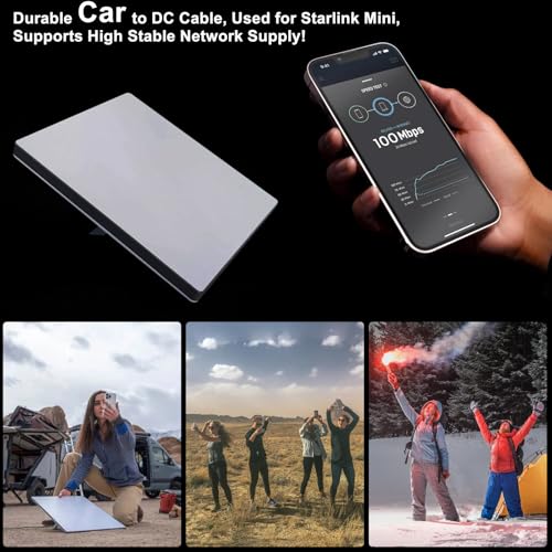 weishan 16ft Car Charger Cable for Starlink Mini, 12V-48V Car Charging Cord, PD30W USB-C and USB Digital Display Power Supply Adapter for Satellite, 5m Long, 18AWG – Enhanced Compatibility and Speed