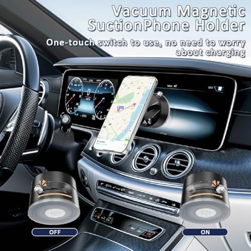 zxbaers Vacuum Magnetic Phone Holder for Car,Upgraded Magnetic Suction Phone Mount,Foldable and Adjustable Vacuum Phone Stand for All Phone and Smooth Surface – Enhanced Compatibility and Speed