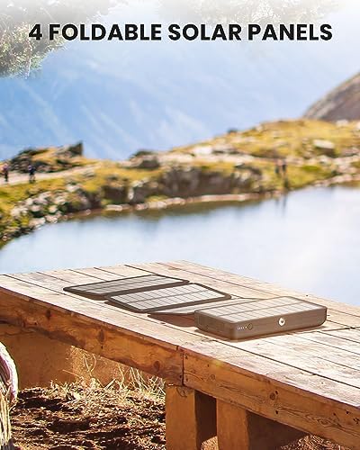 Hiluckey 27000 m Ah Solar Power Bank – 22.5 W Fast Charging Portable Charger with 4 High-Efficiency Solar Panels, USB-C PD & 3 USB Outputs for Outdoor Adventures and Travel, Ultimate Device Compatibility and Reliability