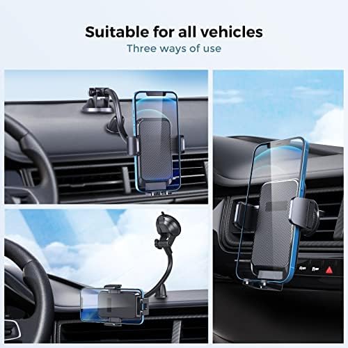 LJFLYXRI Long Arm Car Phone Holder – Heavy-Duty Adjustable Mount with Strong Suction for Secure Dashboard & Windshield Use – Versatile Smartphone Compatibility & 360° Rotation for Safe Navigation & Hands-Free Calls