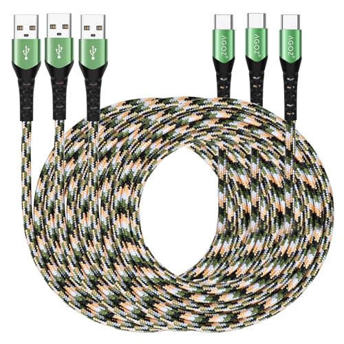 10 ft Braided USB C Fast Charger Cable – 3 Pack for i Phone 15 Pro Max, i Phone 15 Pro, i Phone 16 Plus, i Pad Pro 12.9″ & 11″ – Durable & Stylish Blue Charging Solution for Rapid Power Delivery and Data Transfer