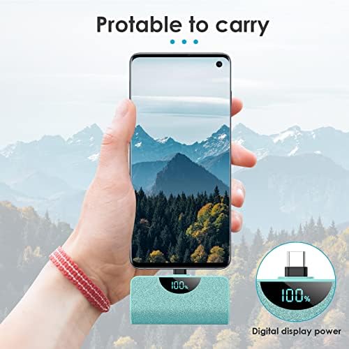 Dual Pack Mini Portable USB-C Power Bank 5200 m Ah – Fast Charging Battery Backup with LCD Display for i Phone 16 Series, Samsung, and Android Devices – Ultimate On-the-Go Power Solution