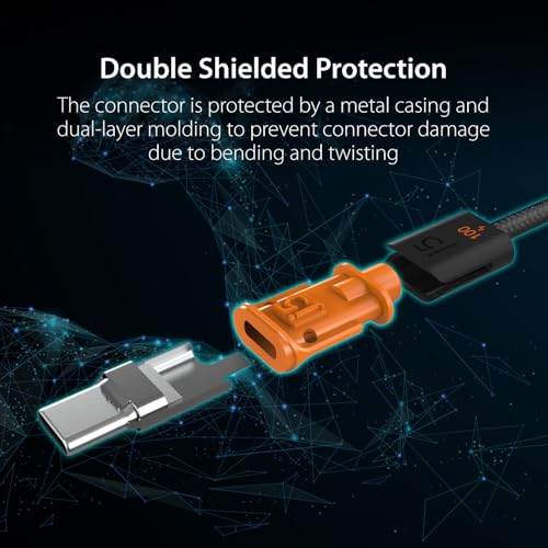 j5 create 100 W USB C to USB C Fast Charging Cable – 5.9 ft Double Braided Design with E-Marker Chip for Enhanced Compatibility and Speed – Ideal for Samsung Galaxy, i Pad Pro, Laptops, and More – Reliable Power and Data Transfer for Ultimate User Experience