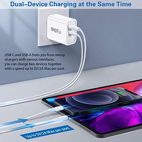 i Seeker Kit: 20 W Fast Charging Block for Apple Watch & Devices – Portable Dual Port USB C Wall Adapter for i Phone, Samsung, Android Tablets – Ultimate Charging Solution for Travel & Efficiency