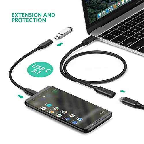 UGREEN 10 Gbps USB Type C Extension Cable – Fast Charging Adapter for Seamless Connectivity with Mac Book Pro, i Pad Pro, Dell XPS, Surface, and More – 1.5 FT High-Speed USB 3.2 Male to Female Extender for Enhanced Performance and Versatility