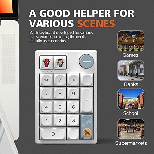 Darmoshark K3 Pro Wireless Mechanical Number Keyboard – Compact 19-Key RGB Backlit Game Keypad with Dual Bluetooth & USB-C Connectivity for Gamers and Professionals – Ergonomic Design for Enhanced Speed and Portability