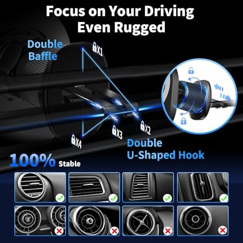 AOUXSEEM for Magsafe Car Charger Mount,15W Fast Charging,20xN55 Magnets,Car Phone Holder Wireless Car Charger Magnetic Phone Holder for iPhone 16/15/14/13/12/Pro/Plus/Max Samsung Galaxy S Series – Enhanced Compatibility and Speed