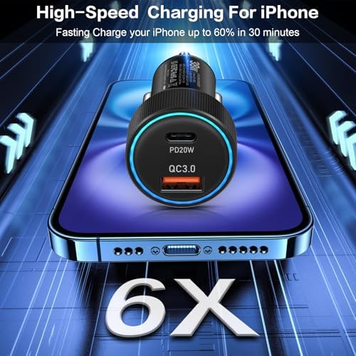 38 W Dual USB-C Car Charger | Fast Charging Multi-Port Adapter | Boxeroo 3-Pack Cigarette Lighter Charger for i Phone 16/15/14/13/12 Pro & Samsung | PD/QC 3.0 Technology for Rapid Power Delivery | Compact, Durable, and Versatile Charging Solution for Road Trips & Daily Commutes | Stay Powered On-the-Go with Enhanced Compatibility and Safety Features