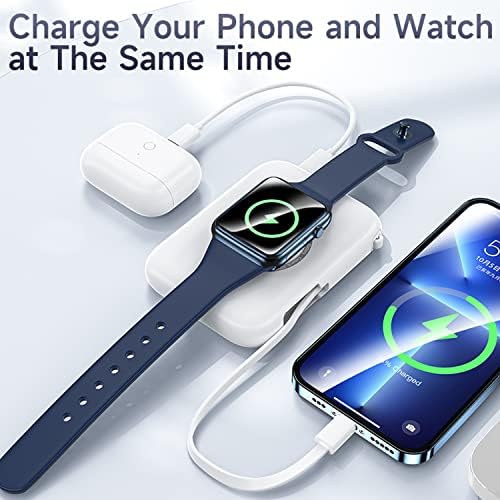 HUOTO Ultra-Compact 5000 m Ah Portable Charger – Premium Power Bank for i Phone 14/13/12/11/8/7/6 & Apple Watch Series 1-9 – Fast Charging, Lightweight, and Versatile Charging Solution for On-the-Go Lifestyle