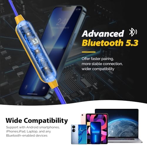 MIPEACE High-Visibility Bluetooth Earplugs – Superior Noise Isolation with 29 d B Sound Reduction, 19+ Hours of Battery Life, Built-In Controls for Seamless Communication in Construction and Lawn Care Settings – Ideal for Work and Calls