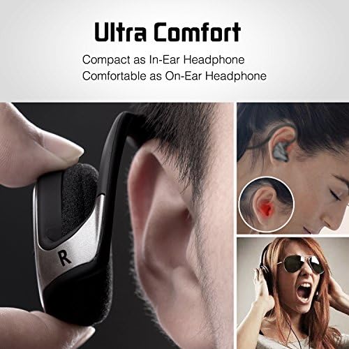 Compact Sports Bluetooth Headphones – Ergonomic Wrap-Around Wireless Earphones with Built-In Microphone, Exceptional Sound Quality, 12-Hour Battery Life, Foldable Design for Easy Portability, Perfect for Active Lifestyles – Black