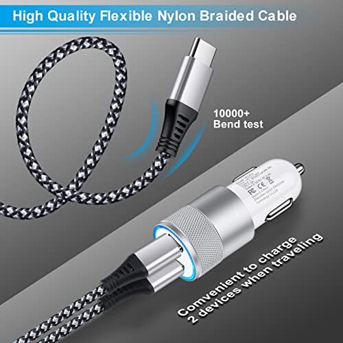 Ultra-Fast Type C Charger for Samsung Galaxy Z Flip 7/6, Fold 7, S25 Ultra & i Phone 16 – 25 W PD PPS Wall & 38 W Car Adapter with 6 FT USB-C & 3 FT USB-A to Type C Cables – Optimal Speed & Compatibility for On-the-Go Charging