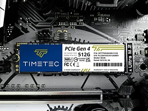 Timetec 512 GB NVMe PCIe Gen3 M.2 2280 SSD – Unmatched Speed and Reliability for Gamers and Creators – Experience Blazing Read Speeds of Up to 2,000 MB/s and Write Speeds of 1,600 MB/s – Perfect Upgrade for Enhanced Performance and Seamless Multitasking in PCs and Laptops – Elevate Your Data Storage with Advanced 3 D NAND Technology for Lasting Durability and Lightning-Fast Transfers – Compact M.2 2280 Form Factor Designed for Effortless Installation and Maximum Compatibility – Transform Your Workflow and Gaming Experience with a High-Performance Solid State Drive That Redefines Speed and Efficiency.