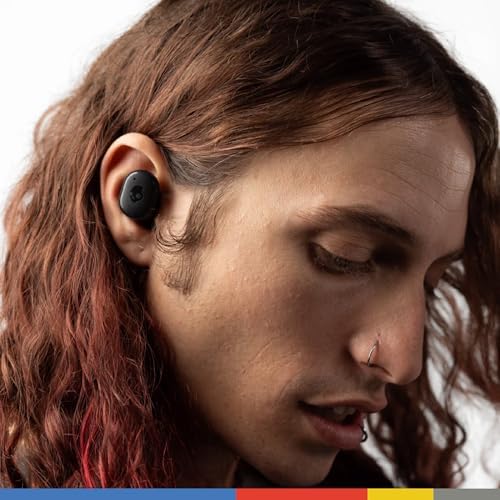Skullcandy Grind Fuel Wireless Earbuds – Bluetooth Headphones with 40-Hour Battery Life, Noise-Isolating Comfort, and Wireless Charging Case – Customizable Audio via Skull-i Q App – True Black/Orange – Perfect for Music Lovers on the Go