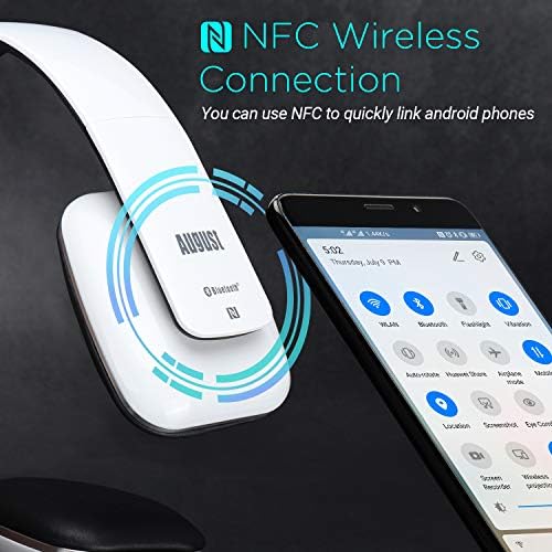 August EP636 Wireless Bluetooth Headphones – Premium On-Ear Design with NFC Technology for Instant Pairing – High-Fidelity Audio Performance for Audiophiles and Professionals – Long-Lasting 10-Hour Battery for Uninterrupted Listening – Built-In Microphone for Effortless Hands-Free Communication – Ideal for Commuters, Fitness Enthusiasts, and Daily Use