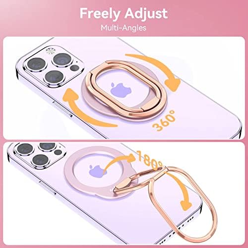 Revolutionary MINDSKY Mag-Safe Phone Grip & Stand for i Phone 12/13/14/15 Series – 360° Dual-Arm Adjustable Kickstand with Superior Magnetic Support – Lightweight, Durable Design for Enhanced Drop Protection – Effortless Hands-Free Use & Easy Wireless Charging Compatibility