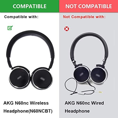 Upgrade Your Audio Experience with Premium Protein Leather N60 NC BT Ear Pads – Soft Foam Replacement Cushions Compatible with AKG N60 NC Wireless Bluetooth Headphones in Classic Black – Enhanced Sound Isolation and Comfort for Long Listening Sessions