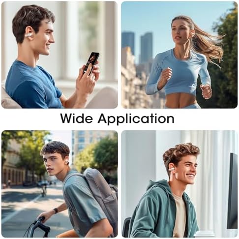 Discover Ultimate Audio Freedom with YUMONDEAR Open Ear Wireless Earbuds – Featuring Advanced Bluetooth 5.4, 44-Hour Playtime, and IP54 Waterproof Rating for Active Lifestyles – Perfect for Runners and Fitness Enthusiasts (White) – Lightweight Comfort for Extended Use, Ensuring Ambient Awareness During Workouts – Integrated Microphone for Crystal Clear Calls and Voice Commands – LED Charging Case for Effortless Battery Monitoring – Elevate Your Listening Experience with State-of-the-Art Technology and Superior Durability