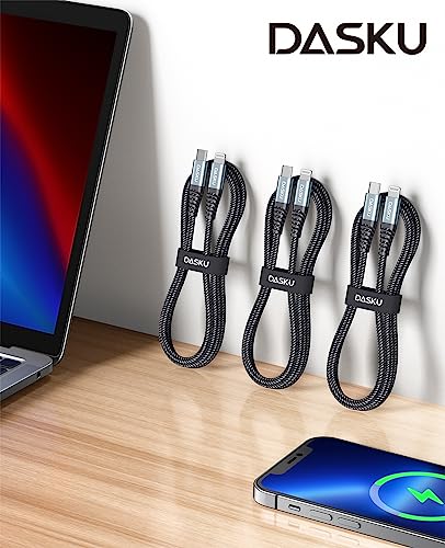 3-Pack 3 FT Lightning Cable – Premium Nylon Braided Fast Charging Cord for i Phone 13/12/11/Pro Max/X/Xs Max/Xr/8 Plus/7 Plus/6 S Plus/6 Plus/i Pad – Ultimate Durability & Tangle-Free Convenience