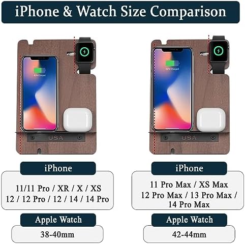 Optimize Your Charging Space with the J JACKCUBE DESIGN Premium Wood Docking Station – Elegant Multi-Device Organizer for Smartphones and Smartwatches, Featuring Advanced Cable Management and Swift Charging Solutions, Perfect for Modern Bedrooms and Effortless Device Accessibility