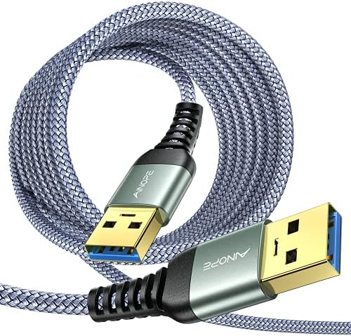High-Speed AINOPE 2-Pack USB 3.0 A to A Male Cable – 6.6 FT Durable Male-to-Male Connection for KVM Switch, External Hard Drives, Laptops & TVs – Reliable Data Transfer Up to 5 Gbps for Enhanced Productivity and Versatile Use