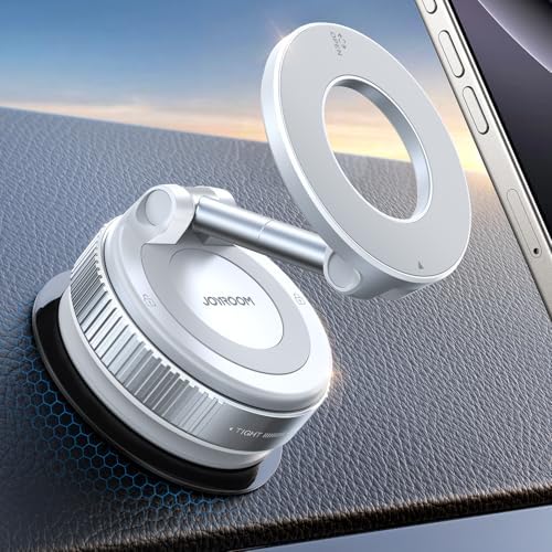 JOYROOM Magsafe Suction Cup Phone Mount, Vacuum Magnetic Phone Holder for Car, 360° Metal Strut Magsafe Car Mount for iPhone 16 Pro Max Plus/iPhone 15 14 13 12 & Android Magsafe Case, Dark Blue – Enhanced Compatibility and Speed