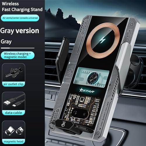 Fast-Charging Wireless Car Charger for i Phone Pro Max & Samsung Galaxy S Series – 15 W Auto-Clamping Vent Mount with Enhanced Compatibility for Safe Hands-Free Use while Driving – Sleek, Durable Design for All Models from i Phone 11 to 16 Pro Max and Galaxy S21 to S24