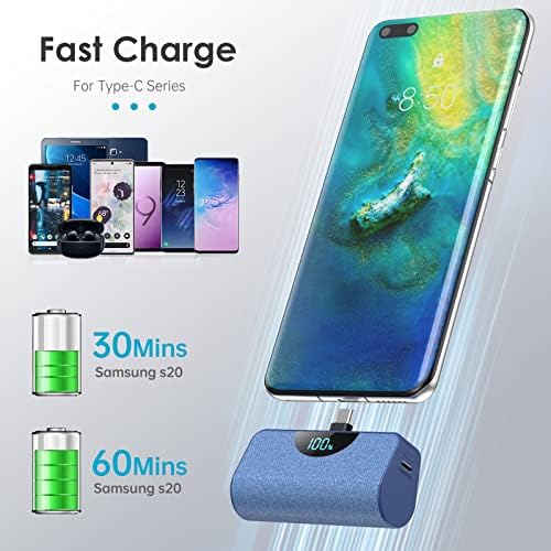 Dual Pack Mini Portable USB-C Power Bank 5200 m Ah – Fast Charging Battery Backup with LCD Display for i Phone 16 Series, Samsung, and Android Devices – Ultimate On-the-Go Power Solution