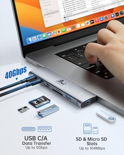 Revolutionize Your Workspace with the Ultimate 13-in-1 USB C Docking Station – Dual Monitor Multiport Adapter for Seamless Triple Display, Featuring 2 HDMI, Display Port, 8 USB Ports, Gigabit Ethernet, and Audio Output – Perfect for Mac Book, Dell, HP, Lenovo Think Pad, and Surface – Unmatched Performance and Connectivity for Enhanced Productivity