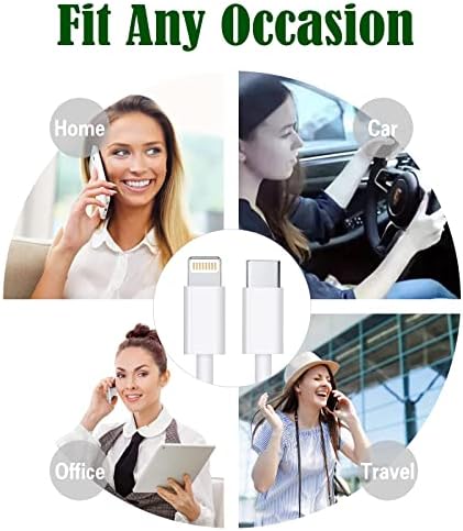 Apple MFi Certified 20 W PD Wall Charger with 3 FT USB C to Lightning Cable – Ultra-Fast Charging Solution for i Phone 14 Pro Max, 14, 13 Mini, 12, 11, XR, XS Max, i Pad Air 3, and Air Pods – Compact & Travel-Friendly Design for Enhanced Device Compatibility and Efficiency