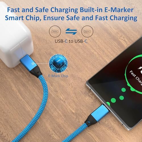 Experience High-Speed Connectivity with Use Bean USB C to USB C Cable – 100 W Fast Charging & 20 Gbps Data Transfer – 15 FT Dual Pack for Mac Book Pro, Galaxy S25 Ultra, i Pad Mini 6, and More – Enhanced 4 K Video Output for Ultimate Performance and Compatibility