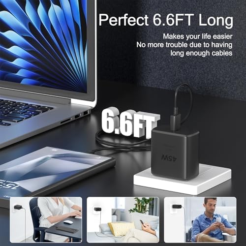 Samsung 45 W Ultra-Fast USB-C Charger with 6 ft Cable – Efficient Power Delivery for Galaxy S25/S24/S23/S22/S21/Note 10/Tablets – Compact, Travel-Friendly Design with Advanced Safety Features for Optimal Charging Performance
