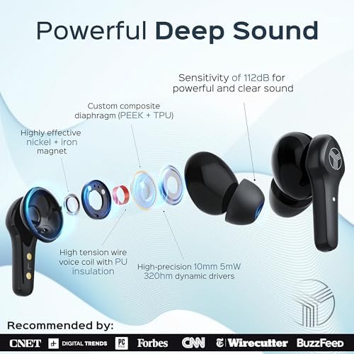 TREBLAB X9 Pro Wireless Earbuds – Unmatched Hybrid Active Noise Cancellation, 6 AI Microphones for Crystal Clear Calls, IPX6 Waterproof for Ultimate Durability, 50 Hours Playtime, and Bluetooth 5.3 Fast Pairing – Ideal for Active Lifestyles, Travel, and Everyday Use