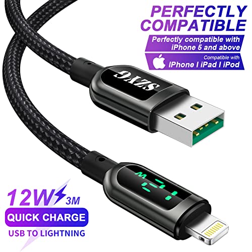 AICase 4 ft Nylon Braided i Phone Charger Cable with LED Charging Indicator – Fast Charge Compatible with i Phone 13, 12 Pro Max, 11, X, and i Pad – Durable Tangle-Free Design for Enhanced Performance and Reliability