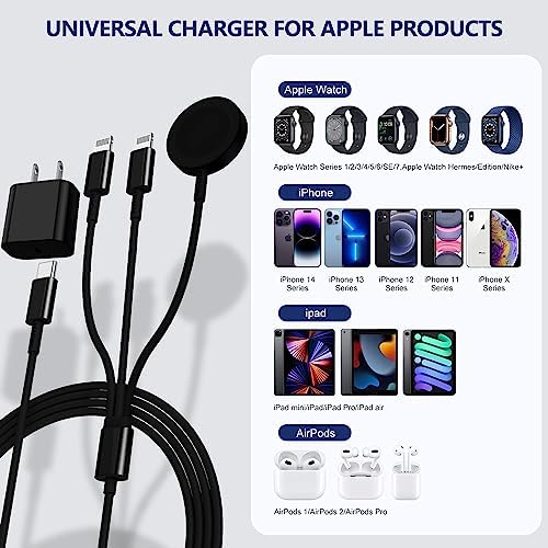 Premium 5 W Fast Charging USB C Cable for Apple Watch – 6 ft Magnetic Charger, MFi Certified, Compatible with Series SE2/8/7 & All Sizes 38 mm to 45 mm – Reliable & Efficient Power Solution for On-the-Go Users