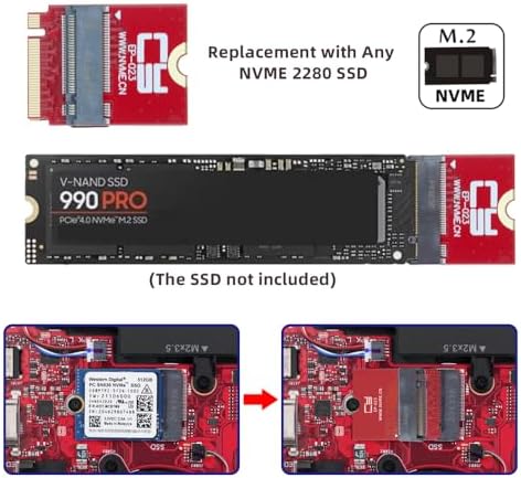 Maximize Your Gaming Potential with the xiwai NVME M-Key SSD Extension Adapter Card – Effortless Storage Upgrade for ROG Flow X13 Laptop, Supports 22 x30 mm & 22 x80 mm SSDs, Enhanced Speed & Easy Installation for Ultimate Performance
