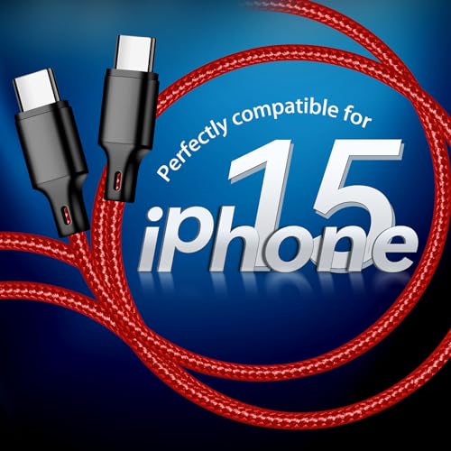 High-Speed 10 FT USB C to USB C Charger Cable – Durable Nylon Braided 3-Pack for Rapid 60 W Charging – Compatible with i Phone 15/16, i Pad Pro, Mac Book, Samsung & Google Devices – Sleek Black Design for Ultimate Flexibility and Reliability