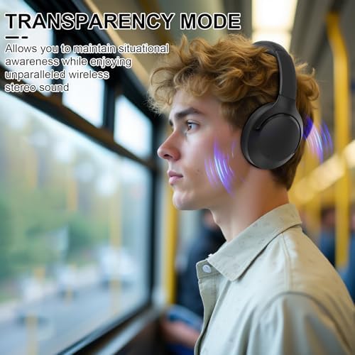 Transform Your Soundscape with T-fun NC50 Over-Ear Headphones – Cutting-Edge Bluetooth 5.3, 65-Hour Battery Life, Adaptive Noise Cancelling, and Tailored EQ Settings for Ultimate Listening Pleasure and Gaming Precision