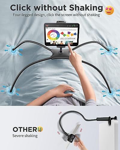 SAIJI Adjustable Tablet Stand Holder – Versatile and Portable Dock for 4.7″-17.3″ Devices, Perfect for Desk, Bed & Gaming – Enhanced Stability, Customizable Viewing Angles, Sleek Black Design for Ultimate Comfort and Productivity