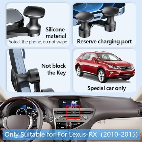 Lexus RX 2023-2025 Smartphone Mount: Premium Auto Lock Phone Holder for 250, 350, 350 h, 450 h+, 500 h Models – 360° Rotating Bracket for Optimal Viewing – Tool-Free Install for Ultimate Convenience – Durable Design for Everyday Use and Enhanced Safety on the Road