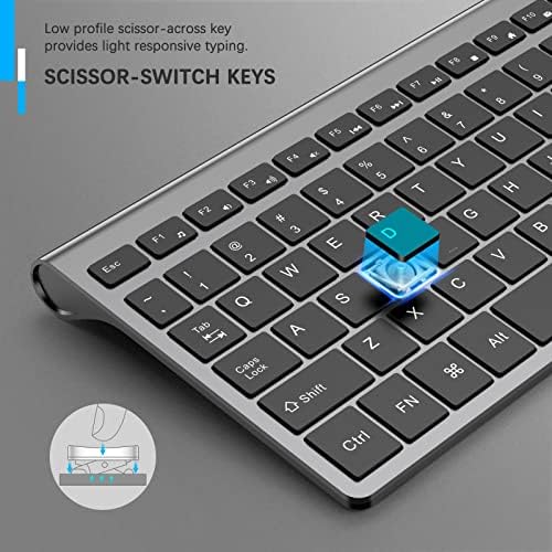 Sleek JOYACCESS J Wireless Keyboard – Ultra-Compact 2.4 G Slim Design with Numeric Keypad for Effortless Typing on Laptops, Mac Book Air, and PCs – Elegant Silver & White Finish for Modern Workspaces – Perfect for Professionals and Students Seeking Enhanced Productivity