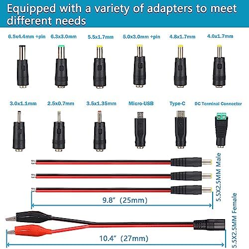 Universal 72 W Adjustable AC to DC Power Supply Adapter – Versatile 3 V to 36 V Converter with LED Voltage Display & 16 Interchangeable Tips for Efficient Household Electronics Charging – Ideal for Hobbyists and Professionals Seeking Optimal Performance and Portability