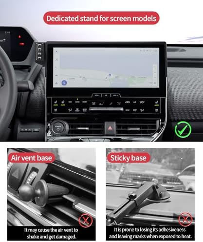 Wireless Charging car Phone Holder for Toyota BZ4X 2023-2025/Subaru Solterra 2023-2025 Accessories 8/12.3 inch Screen Fixed Clip,360° Rotation car Phone Mount Compatible with MagSafe – Enhanced Compatibility and Speed