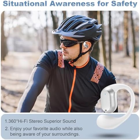 Experience Boundless Freedom with VG333 Open-Ear Bluetooth Headphones: Ultra-Thin Silicone Ear Hooks for Ultimate Comfort, 70-Hour Playtime, and Immersive Bass – Ideal for Active Lifestyles with Touch Control and Next-Gen Bluetooth 5.3 Connectivity