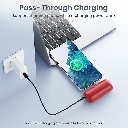 Ultra-Compact 5200 m Ah USB C Power Bank – Fast Charging Mini Portable Charger for i Phone 16/16 Plus/15/15 Plus/15 Pro Max, Galaxy S25/S24, i Pad, and Android Devices – Essential Power Solution for On-the-Go Charging
