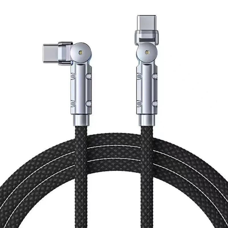 Revolutionize Your Charging Experience with the 100 W USB-C to USB-C Braided Cable – 4 ft Swiveling Design for Effortless Connectivity with Mac Book Pro, i Phone 16 Pro, i Pad Pro, Galaxy S25 Ultra, and Pixel Pro – Ultimate Durability and Fast Charging Performance