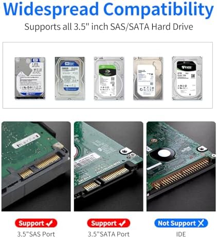 GODO USB 3.0 Vertical Hard Drive Enclosure for 3.5 Inch SATA HDD/SSD – Premium Aluminum Dock with UASP Technology, Supports Up to 18 TB Storage, Space-Saving Design, Power Adapter Included for Enhanced Performance and Compatibility