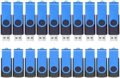ABLAZE 20-Pack Portable 2 GB USB Flash Drives with Lanyards – Reliable USB 2.0 Thumb Drives for Effortless Data Storage and Transfer – Ideal for Students, Professionals, and Promotional Use – Compact Swivel Design for Enhanced Portability and Compatibility