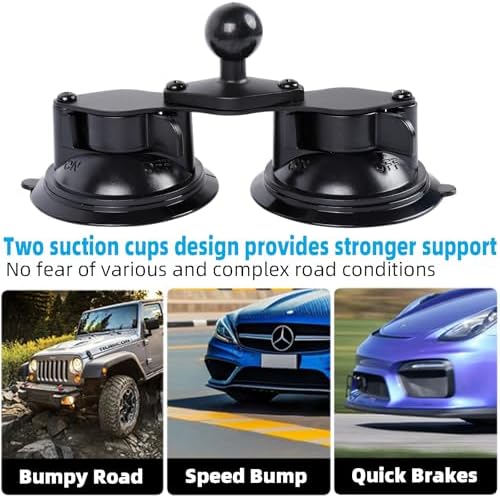 Ultimate Dual Suction Cup Tablet Mount for Vehicles – 13.4-Inch Aluminum Arm with 360° Rotation, Secure 2-Stage Holder for i Pad Pro/Air/Mini, Galaxy Tab & 6.5-12.9″ Tablets – Superior Stability & Hands-Free Convenience for Seamless Navigation and Entertainment