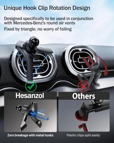 TELON Premium Mag Safe Car Phone Mount for Mercedes-Benz – Advanced Magnetic Air Vent Holder for Round Vents | Exceptional Compatibility with A/B/C/E/V/G-Class, GLA/GLB/GLC/GLE/GLK/GLS, EQB/EQS & Sprinter | Secure Smartphone Access for Optimal Road Safety and Convenience
